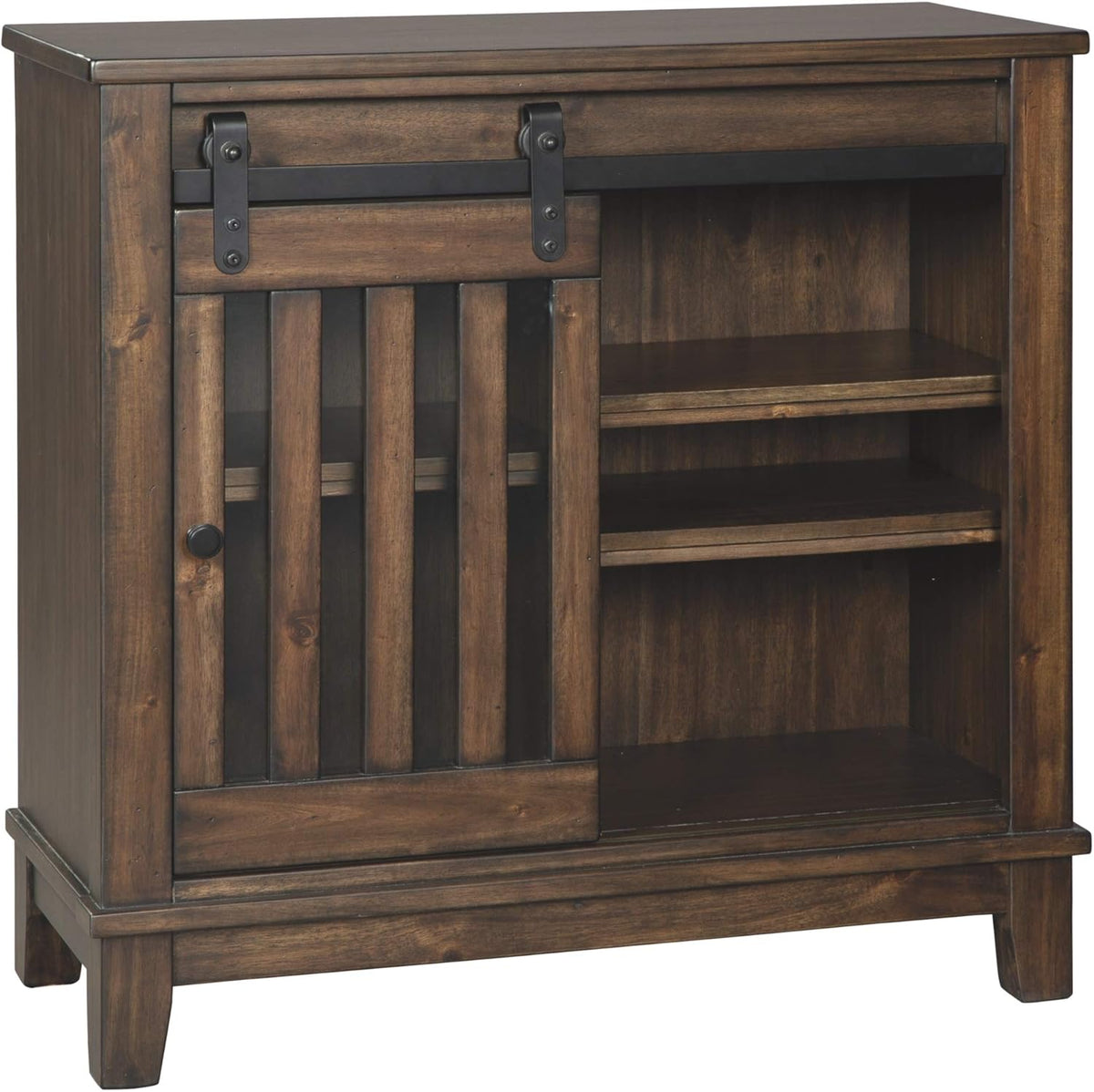 Brown Accent Cabinet with Open-Slat Door N2024