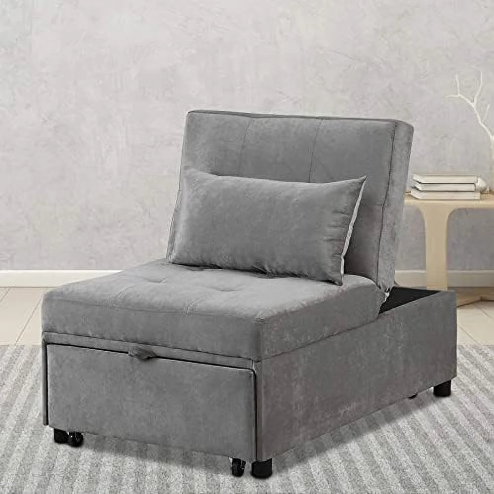 Convertible Chair Bed 4-in-1 Folding Ottoman Sofa Bed with Adjustable Backrest K67626