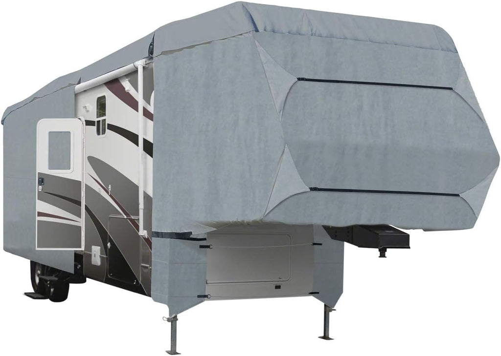 4-Layer 5th Wheel RV Travel Trailer Cover 26'-29'L with Zipper Access D81660