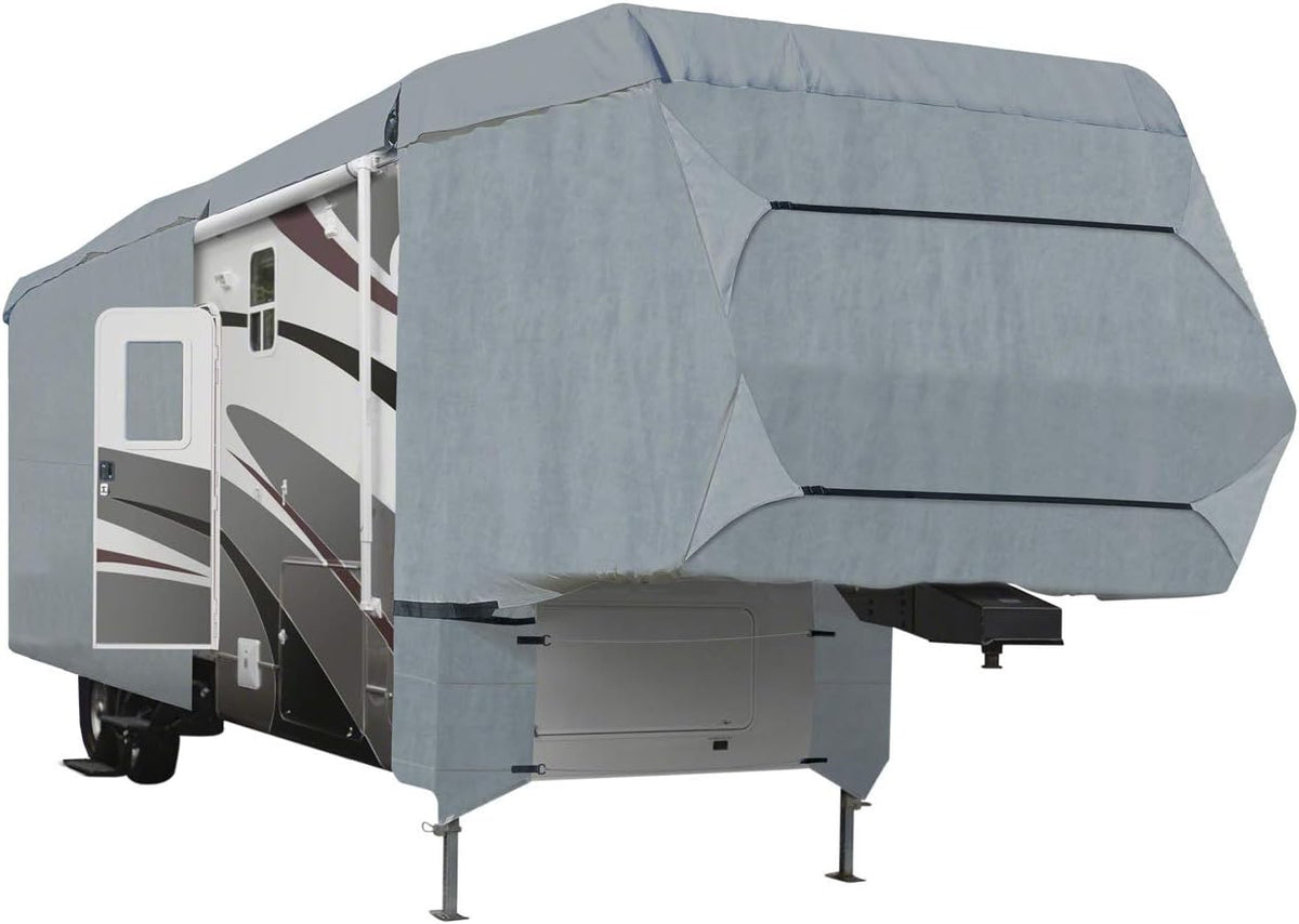 4-Layer 5th Wheel RV Travel Trailer Cover 26'-29'L with Zipper Access D81660