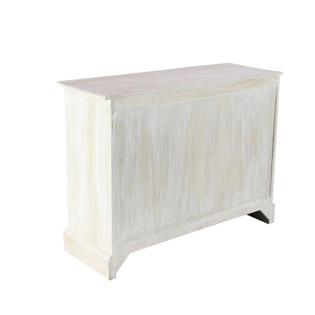White 6 Drawer Mahogany Wood and Glass Chest Cabinet I9600