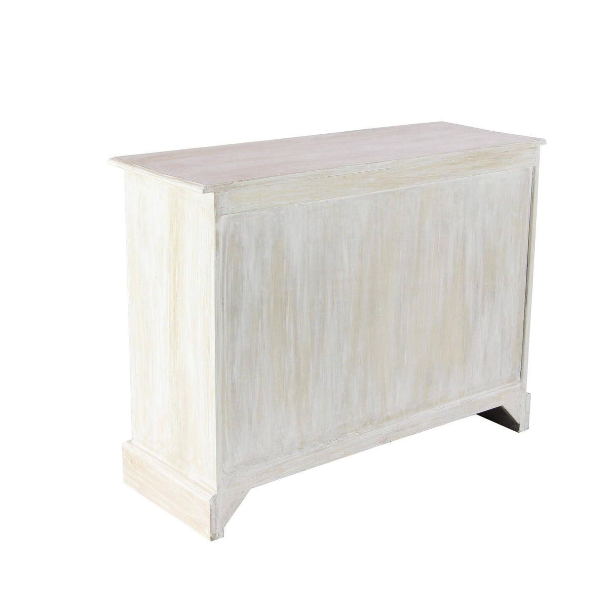 White 6 Drawer Mahogany Wood and Glass Chest Cabinet I9600