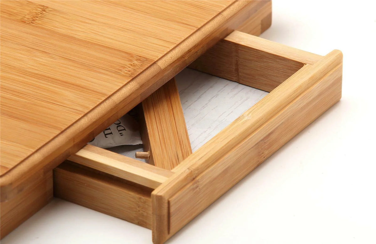 22" Bamboo Folding Laptop Stand with Drawer N137