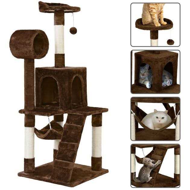 51-in Plush Multi-Cat Tree & Condo U6160