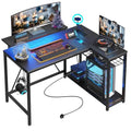 Pink L Shaped Computer Desk with Storage Shelves P84381