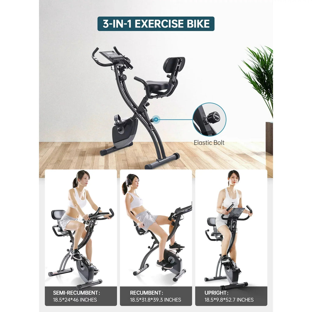 Folding Magnetic Stationary Exercise Bike Z6155