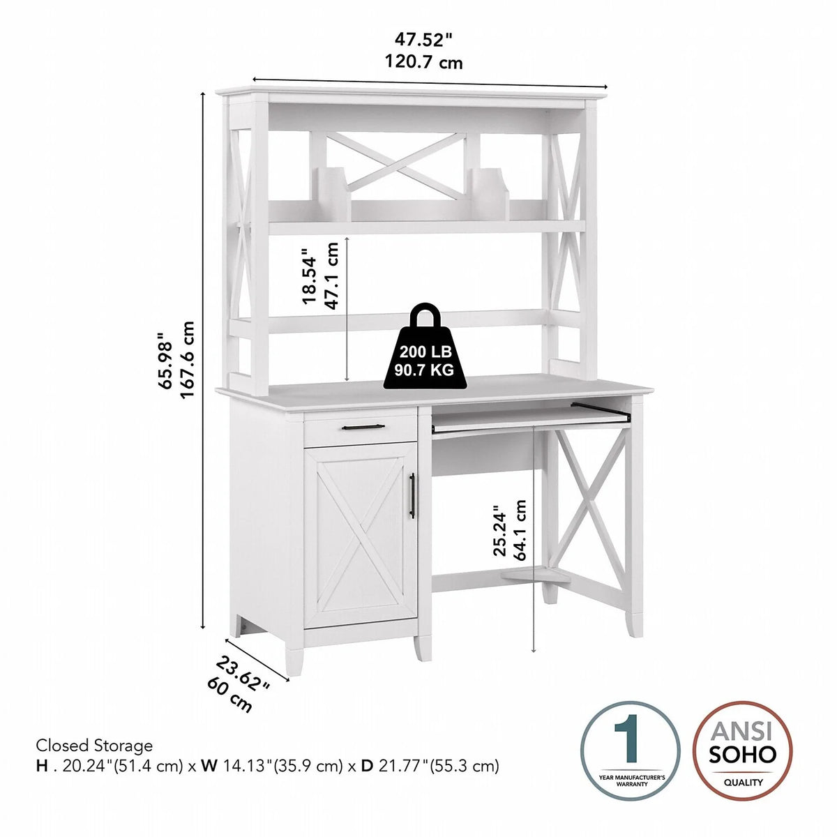 Small Computer Desk With Hutch Y503