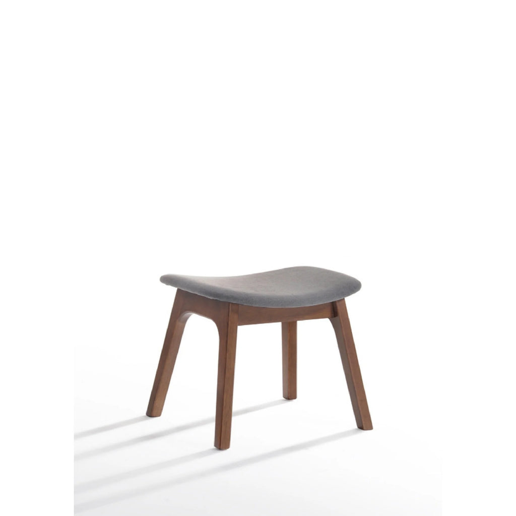 Walnut Gray Wood Side Chair with Ottoman W45150