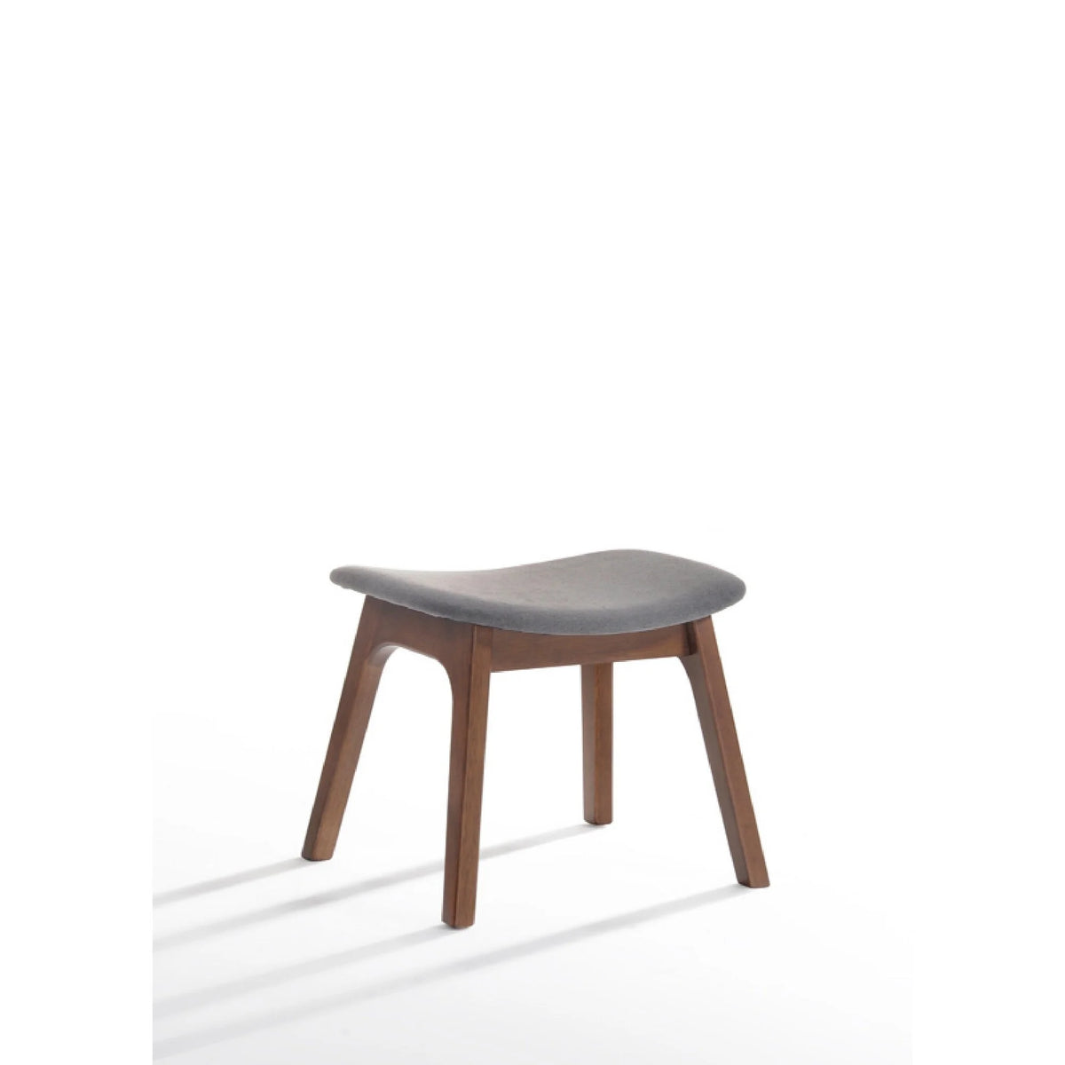 Walnut Gray Wood Side Chair with Ottoman W45150
