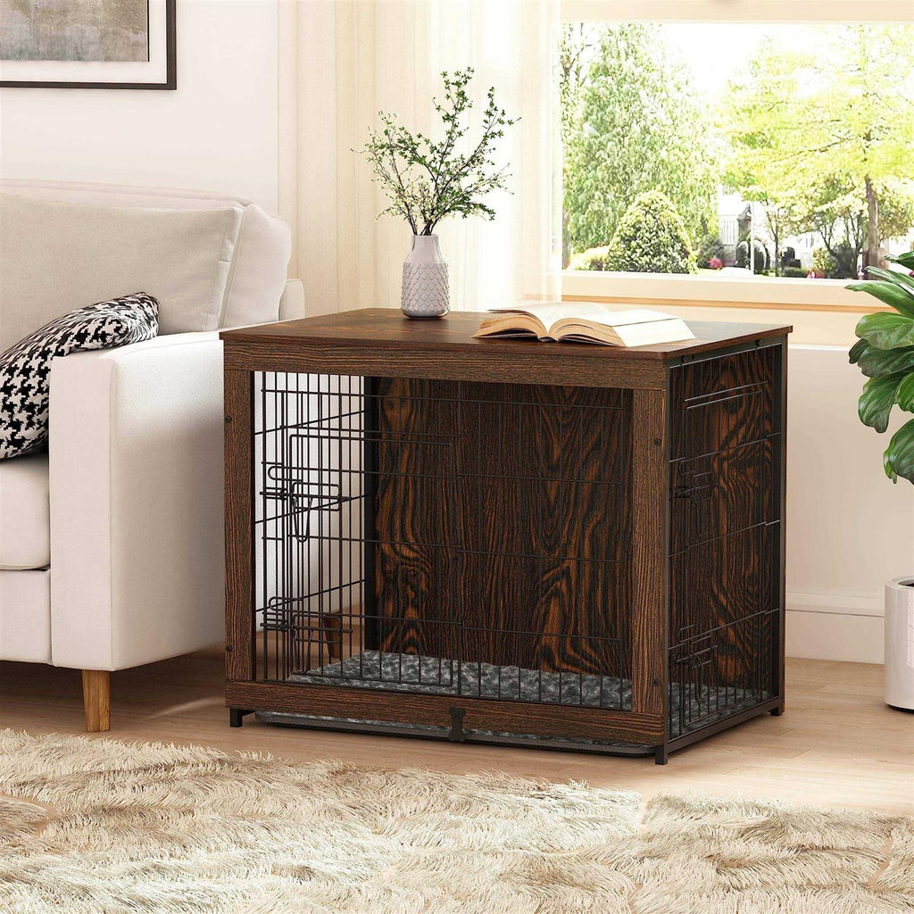 Wooden Dog Crate Furniture with Cushion and Tray H14060