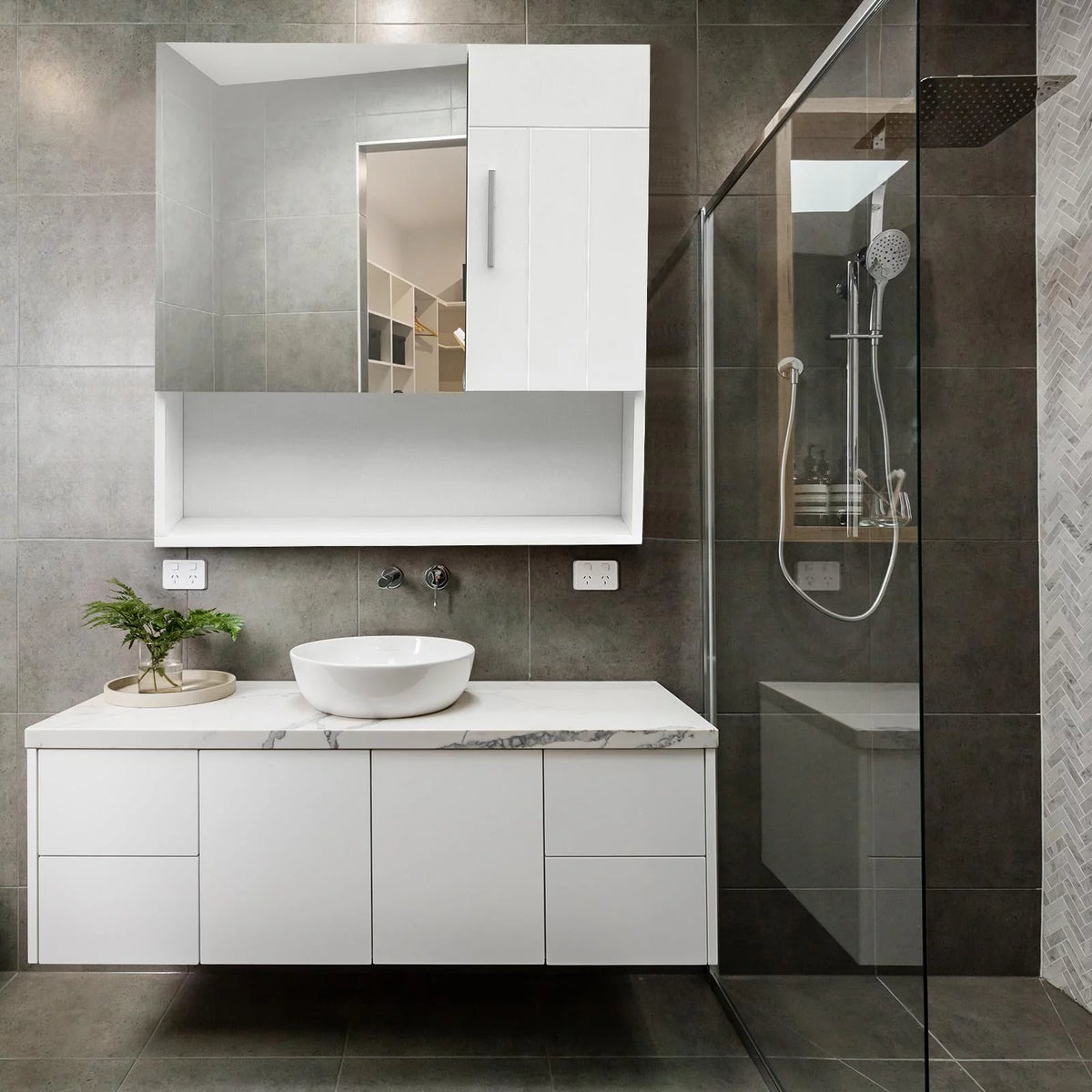 White Wall Mount Bathroom Cabinet K9832