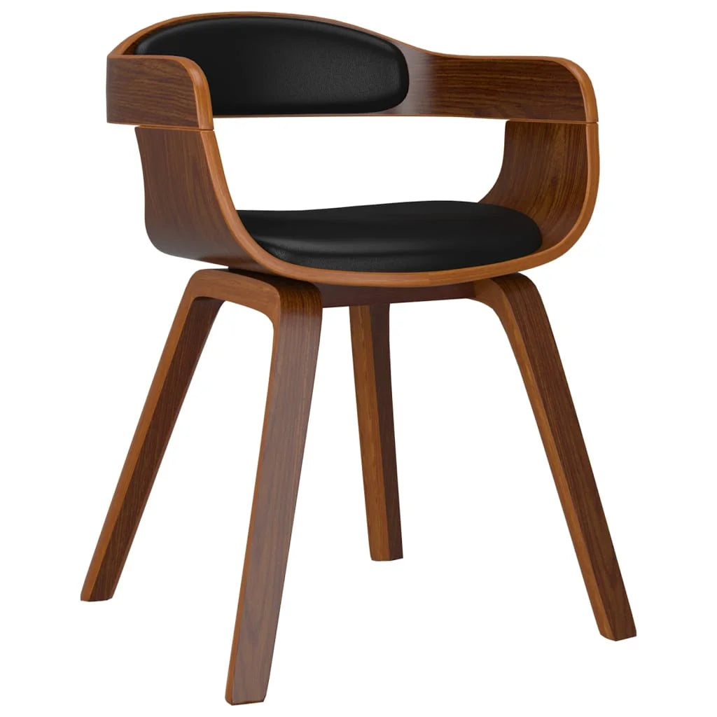 Black 2 pcs Bentwood Faux Leather Dining Chair F67849