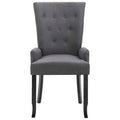 Dark Grey Fabric Dining Chair with Armrests R56371