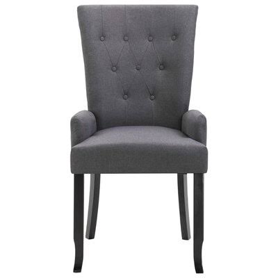 Dark Grey Fabric Dining Chair with Armrests R56371