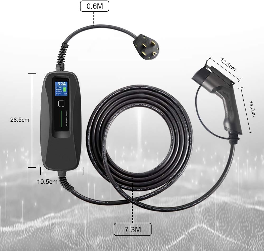 Portable Level 2 Electric Vehicle Charger 26ft N7895