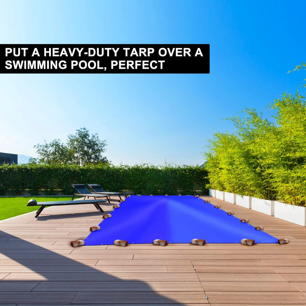 Blue Heavy Duty Waterproof 25x25 Tarpaulin with Metal Grommets V6356