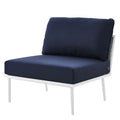 Navy White Aluminum Fabric Lounge Chair L787390