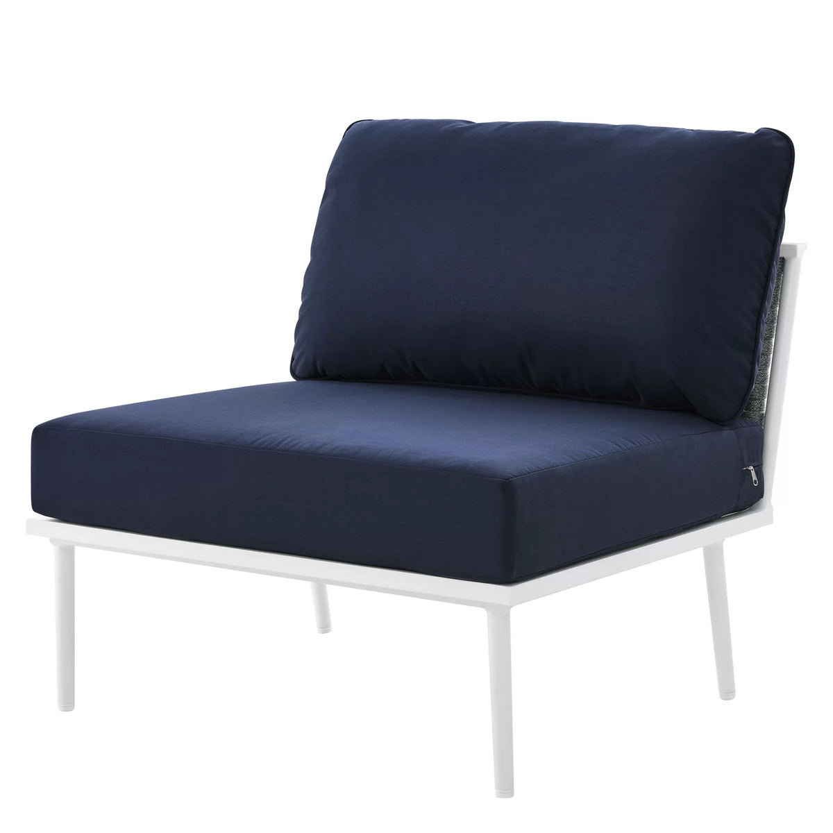 Navy White Aluminum Fabric Lounge Chair L787390