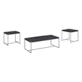 3 Piece Black Engineered Wood Coffee and End Table Set D394087