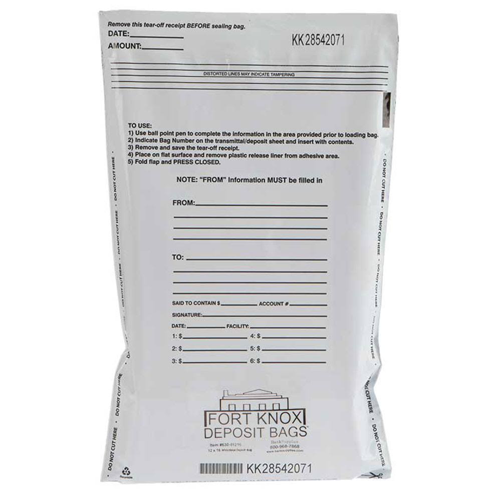 White Deposit Bag Case of 1000 T4732