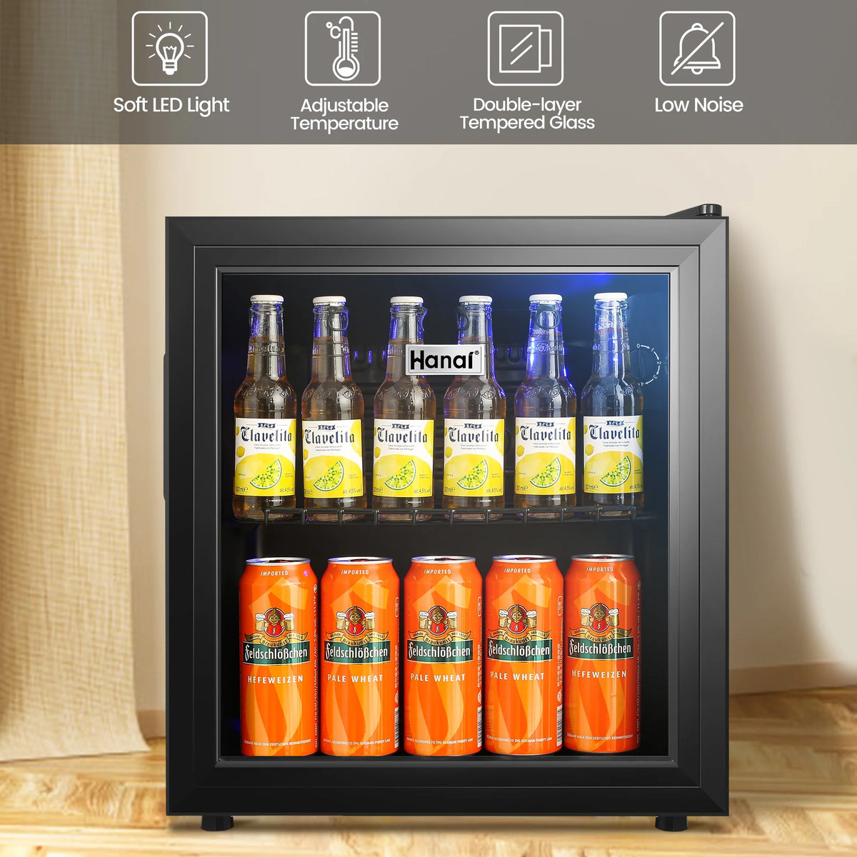 62-Can Beverage Refrigerator & Cooler with Glass Door N794
