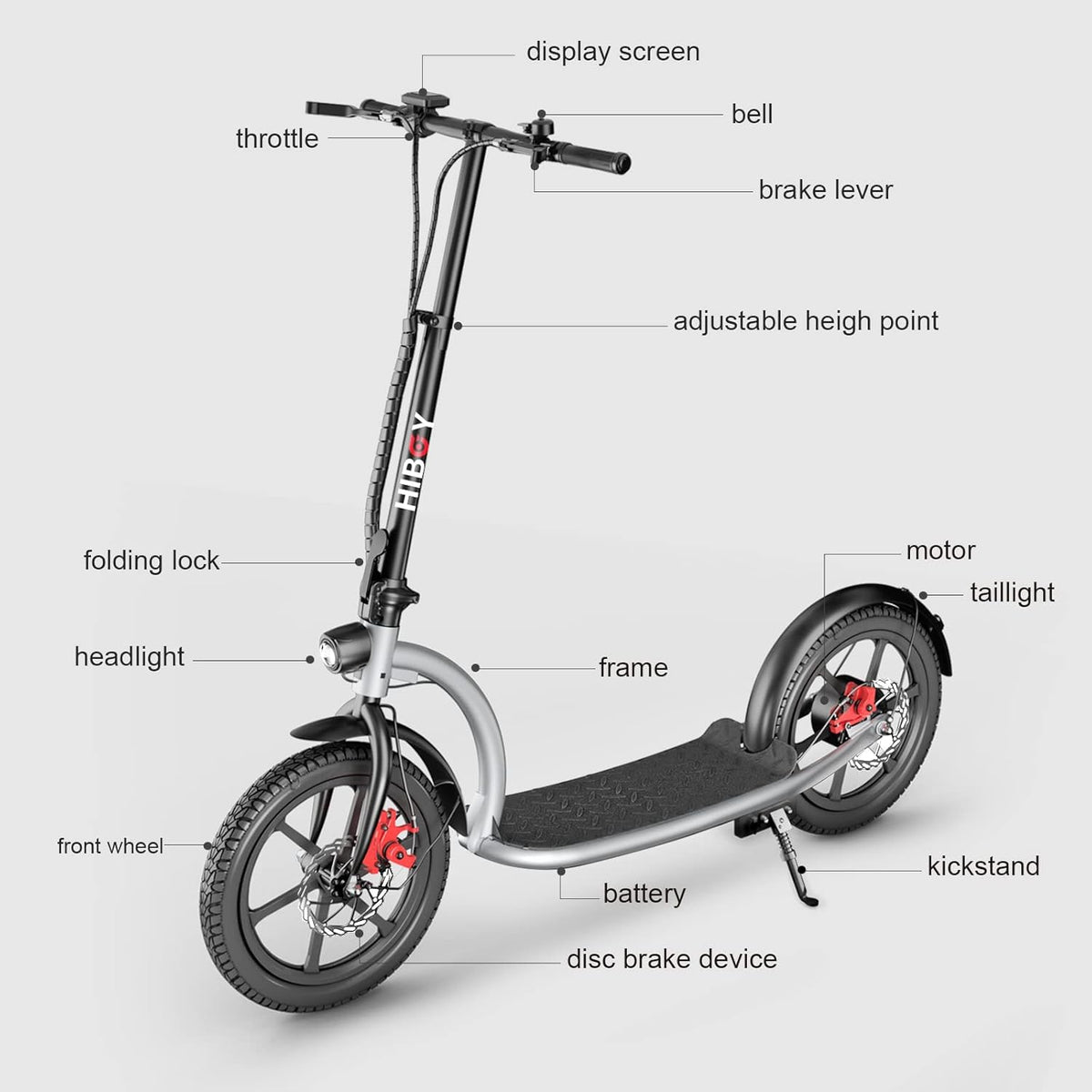 16" Pneumatic Tires Folding Commuter Electric Scooter S3057