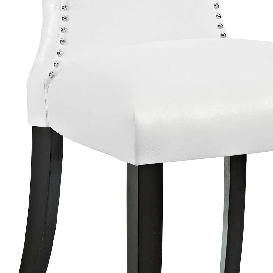 White Curved Vinyl Dining Chair (Set of 2) L90559