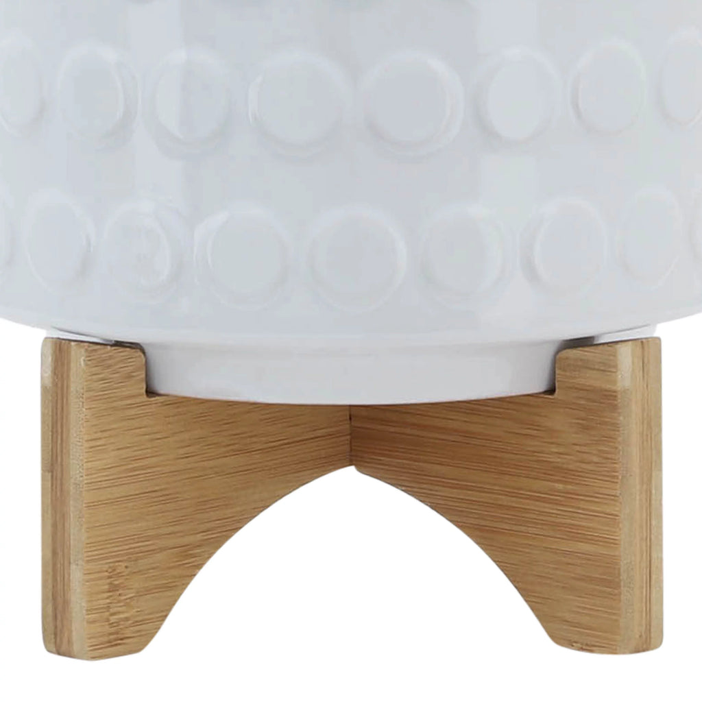 White Ceramic Round Planter B417567