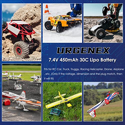 7.4V 450mAh Rechargeable Lipo Battery with JST & PH2.0 Plug C61330