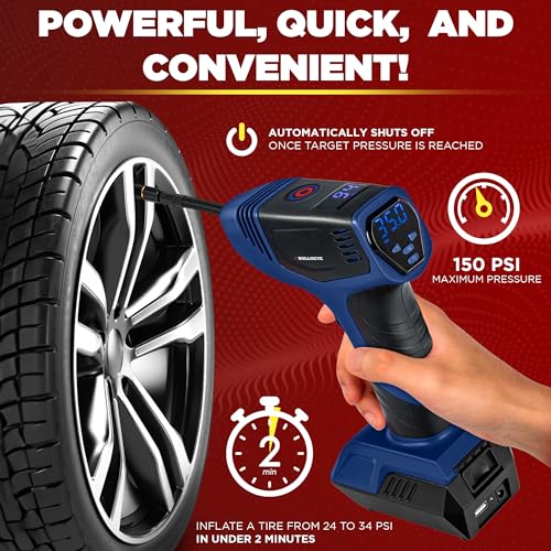 Portable Tire Inflator Air Compressor 150PSI 12V DC Orange E88862