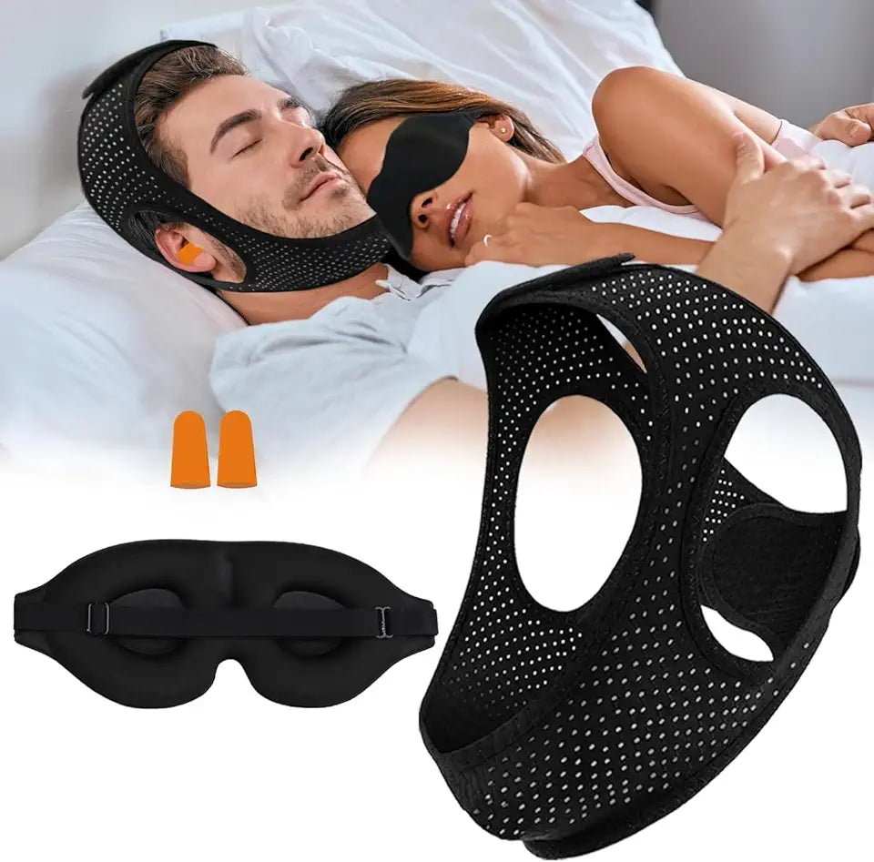 Adjustable Breathable Anti Snoring Chin Strap with Eye Mask Z2805