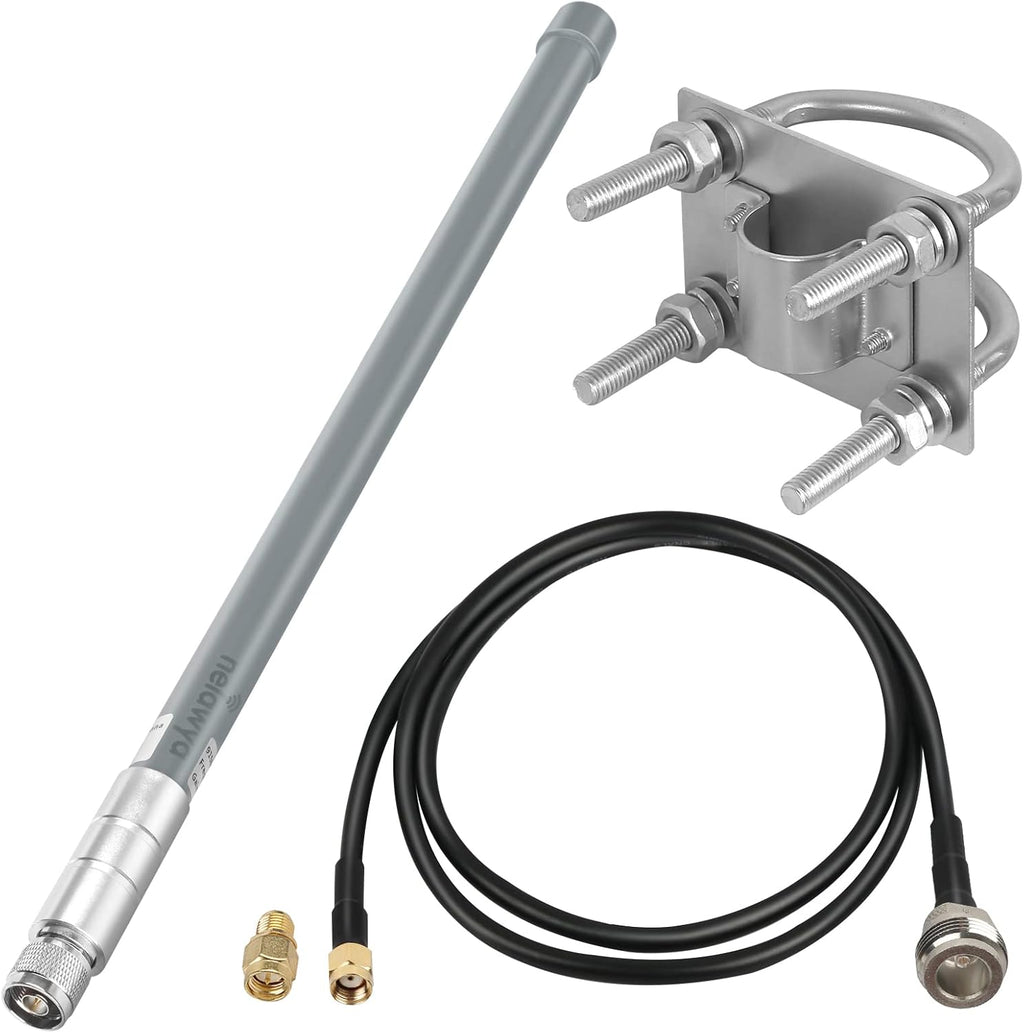8dBi LoRa Antenna 915Mhz Omni-Directional with 10ft LMR200 Cable White 110cm D3444