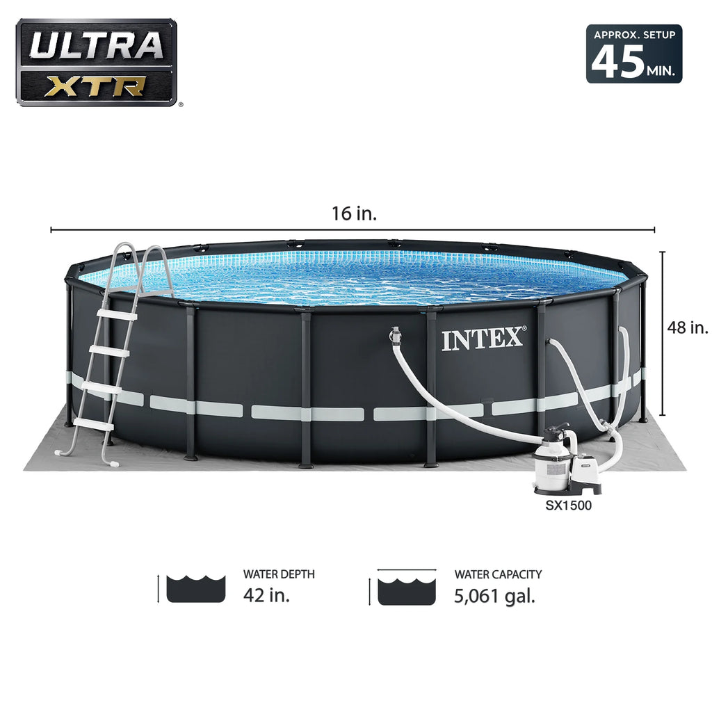 16' x 48 Above Ground Pool Set with Sand Filter Pump Q841