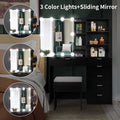 White Makeup Vanity Table Set with Sliding Mirror M8154