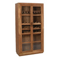 Tall Natural Finish Mango Solid Wood Wine Cabinet C121