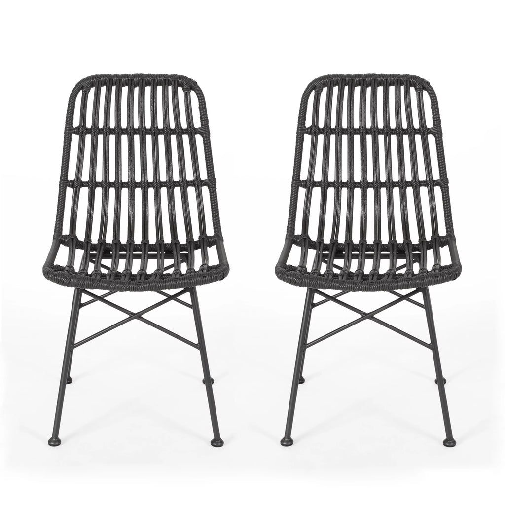Outdoor Wicker Dining Chairs Set of 2 F3965