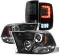Black Housing Projector Headlights with LED Smoke Lens Tail Lights O41214