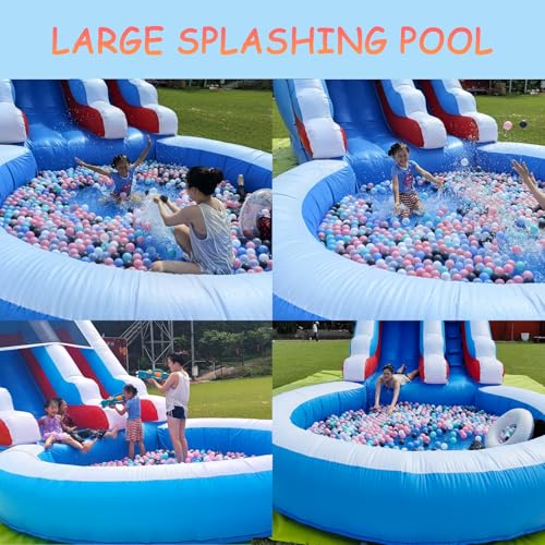 20FT Inflatable Water Slide with Climbing Ladder and Splash Pool E8977
