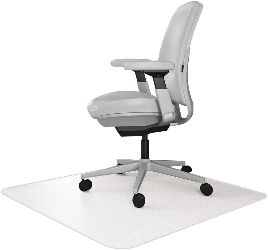 Black Office Desk Chair Mat with Lip for Carpet Q78692