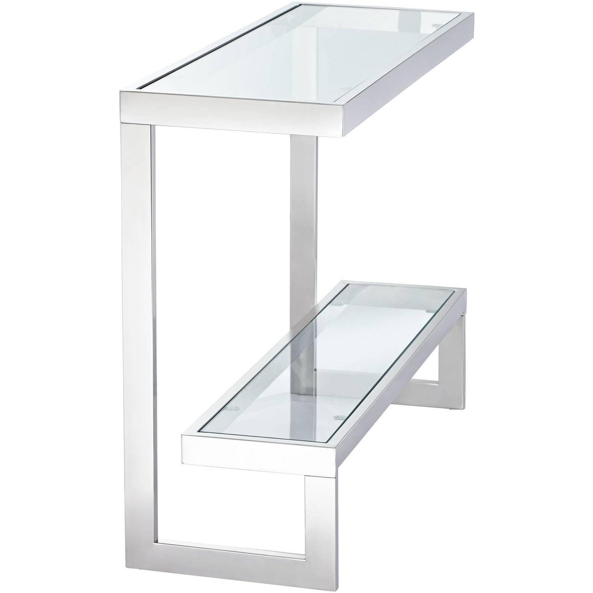 Chrome Glass Shelf Console Table K2049