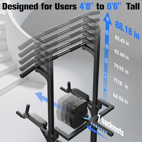 Pull Up Bar Dip Station Power Tower Home Gym Strength Training Equipment N84321