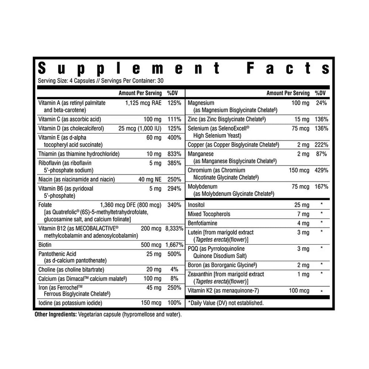 120 Capsules Multivitamin with Iron and Active B Vitamins U754416