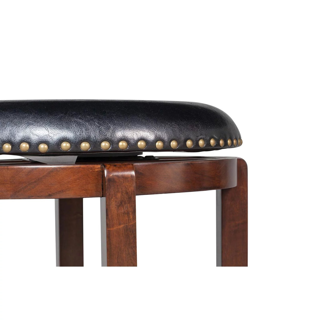 Black 24in. Backless Swivel Wood Counter Stool L872