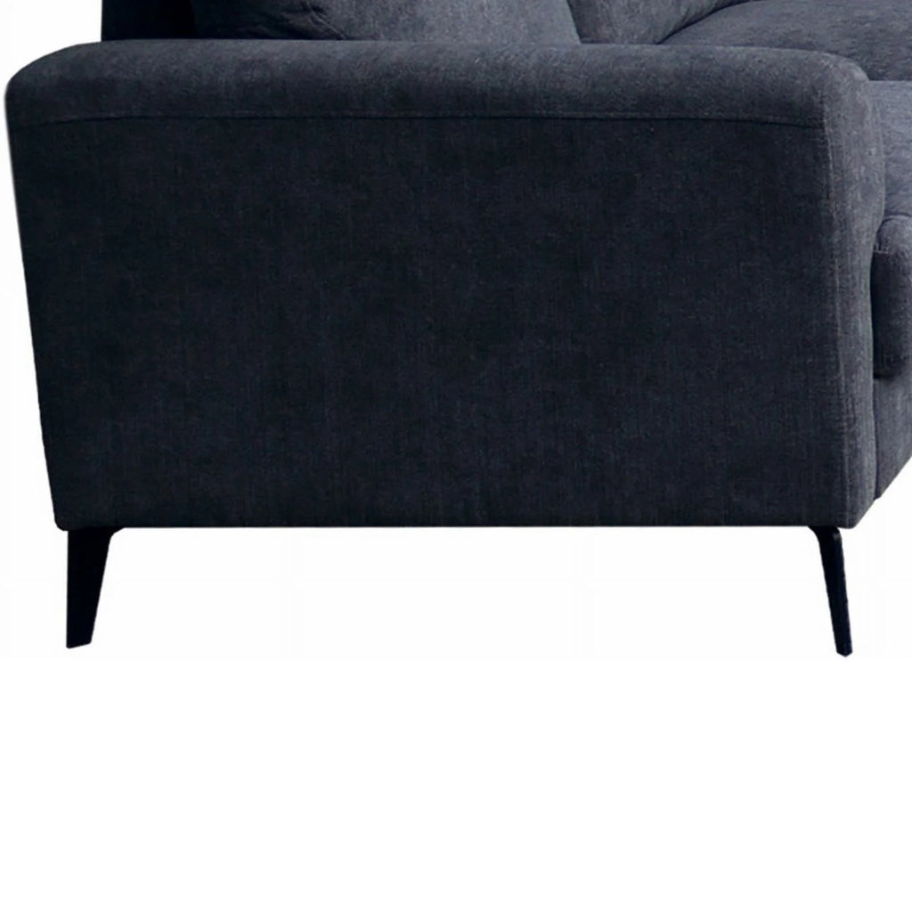 Black Chenille Sofa Loveseat W40186