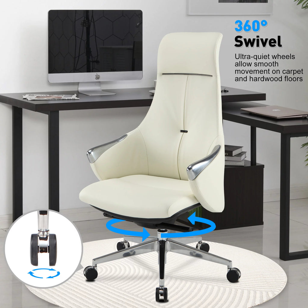 High Back Ergonomic Leather Office Chair with Adjustable Height and Tilt Z259285