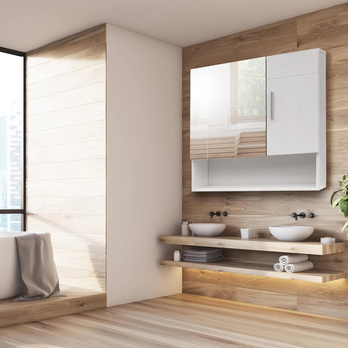 White Wall Mount Bathroom Cabinet K9832