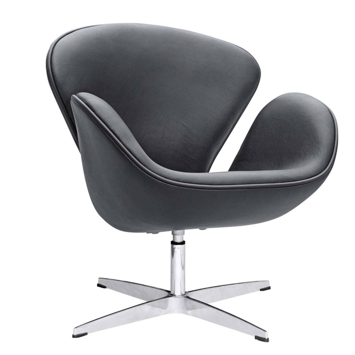 White Leather Swan Chair Q57710