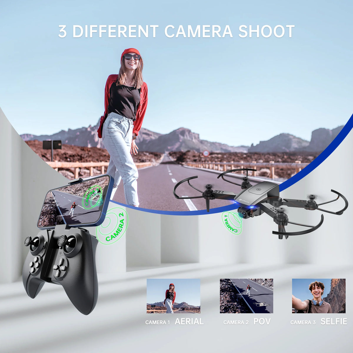 Black Mini Drone RC Quadcopter with 1080P HD Camera T6301