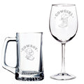 Cowboy Beer Mug and Cowgirl Wine Glass Set X617