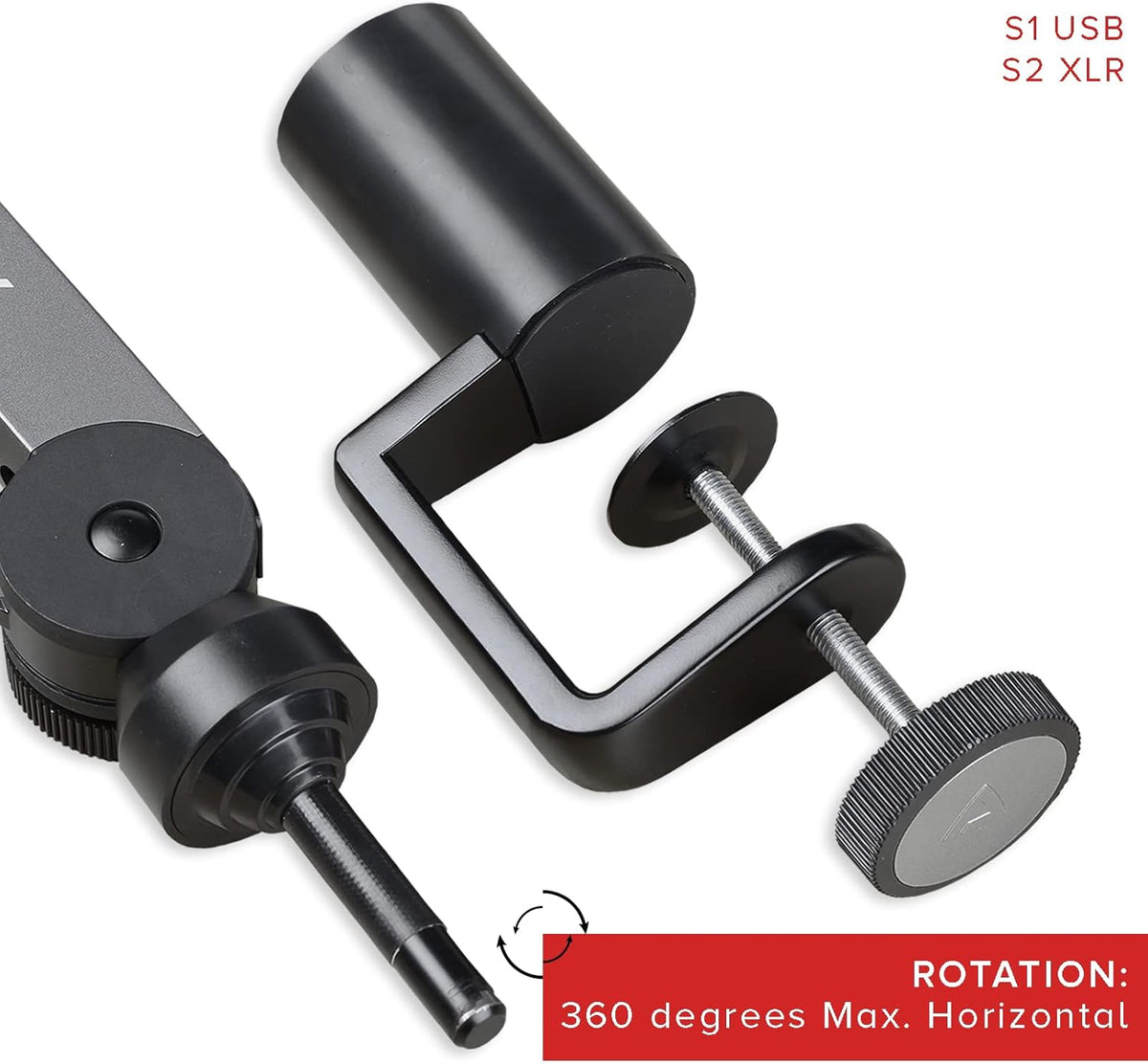 Adjustable Aluminium Microphone Boom Arm Stand with 10 feet Type C USB Cable, Pack of 2 G972